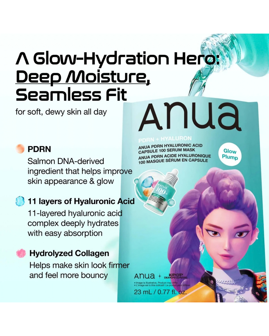 ANUA x Kpop Demon Hunters Collab Limited Edition - PDRN Hyaluronic Acid Capsule 100 Mask