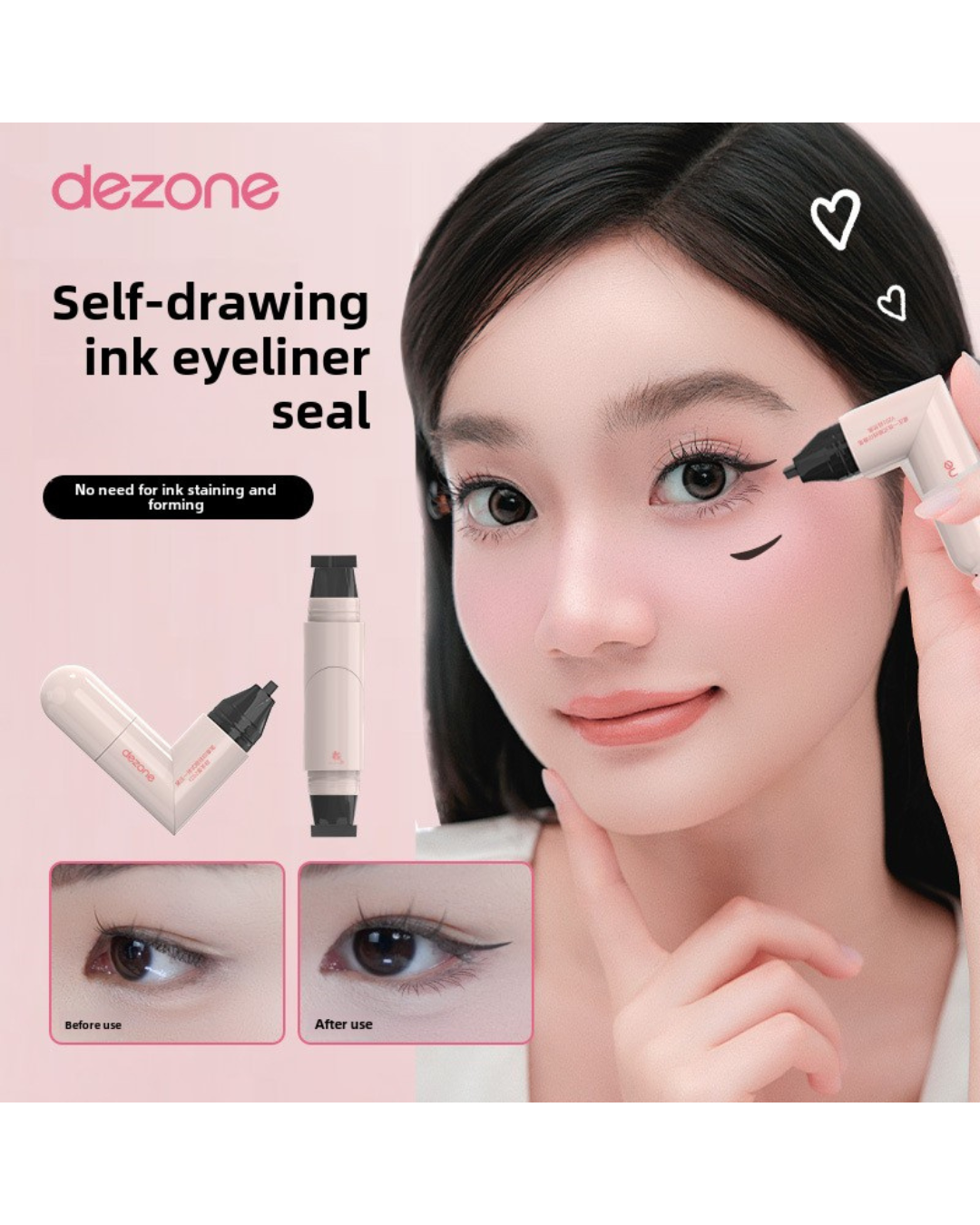 DEZONE Heart Shaped Liquid Eyeliner - Black