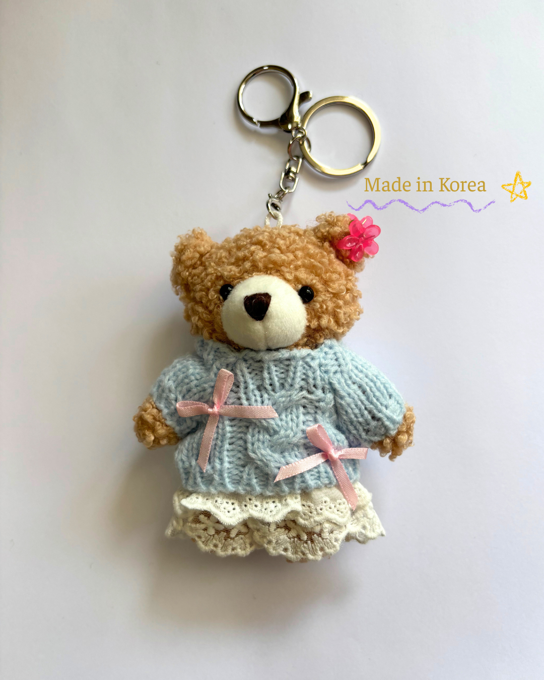 SEOULMALL Plushie Bear Keychain
