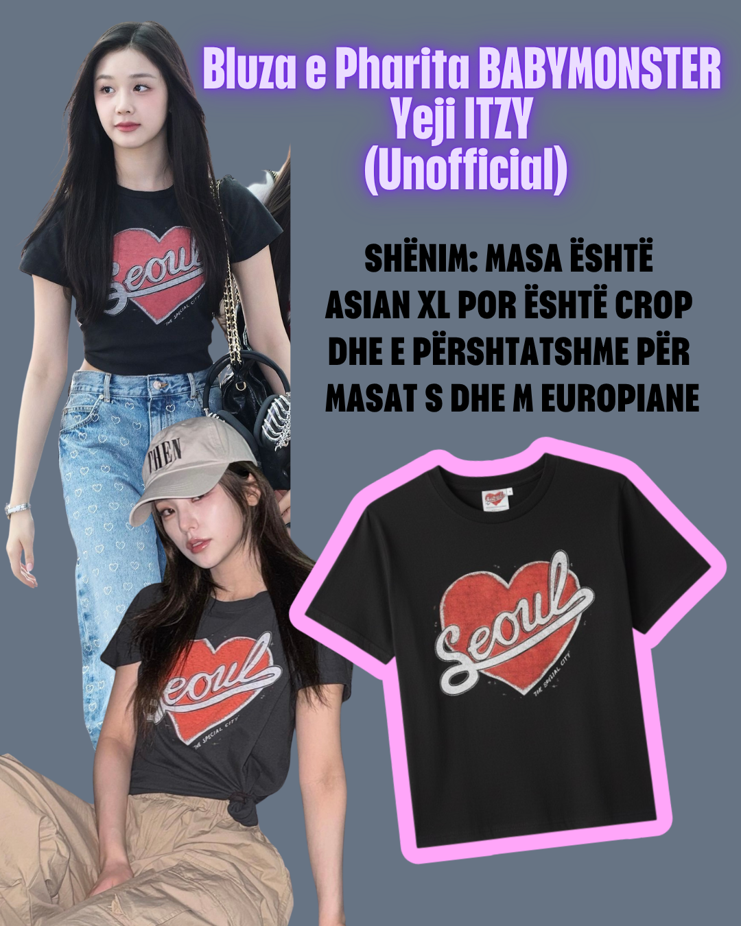 BABYMONSTER Pharita & ITZY Yeji & TWICE Nayeon t-shirt (Unofficial)